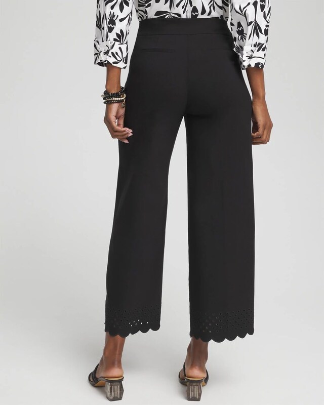 Brigitte Embroidered Wide Leg Cropped Pants - image 3